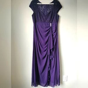 Ever Pretty Purple Lace Formal Evening Gown